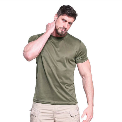 Quick-drying military fan short sleeve training suit