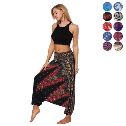 Digital Printed Wide Leg Lantern Yoga Fitness Pants