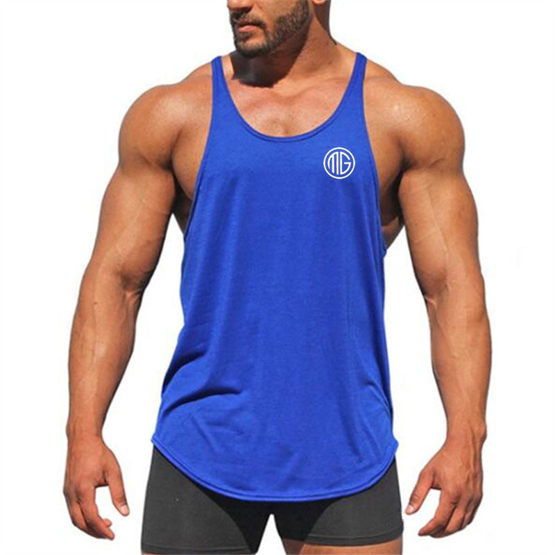 Professional Bodybuilding Fitness Men's Cotton I-shaped Vest