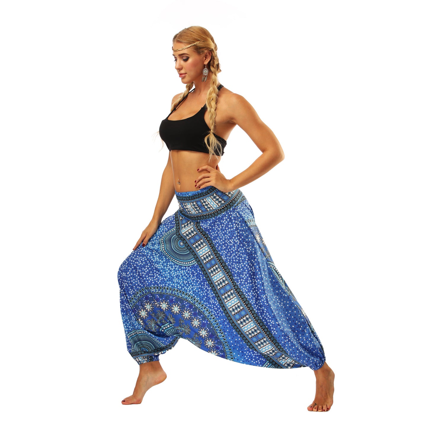 Digital Printed Wide Leg Lantern Yoga Fitness Pants