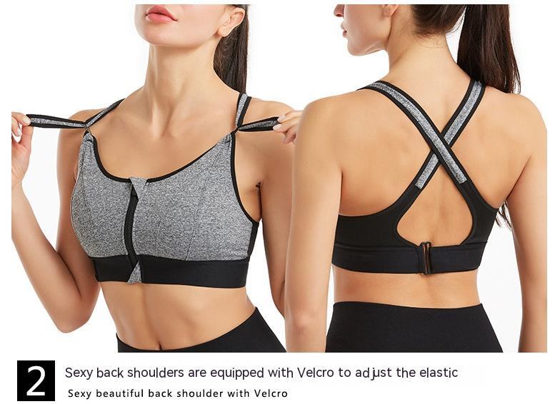 Adjustable Front Zipper Sports Bra