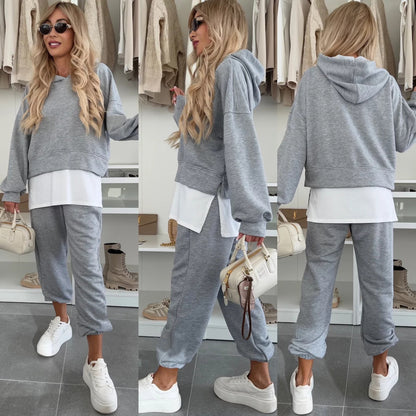Hooded Sweatshirt Suit Loose Long Sleeve Spots Set