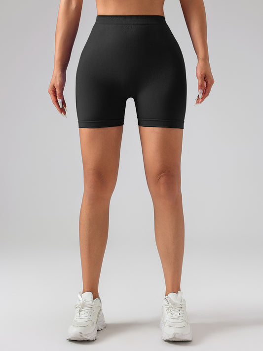 Female V-shape Waist Scrunch Elastic Tight High-rise Shorts
