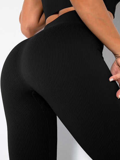 2 Pack Womens Seamless Ribbed Leggings Soft Slimming Yoga Pants