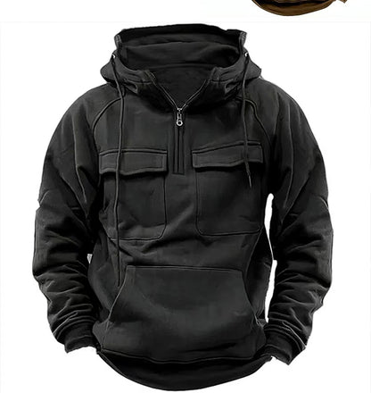 Men's Zip-up Hoodies Sweatshirt With Drawstring And Pocket