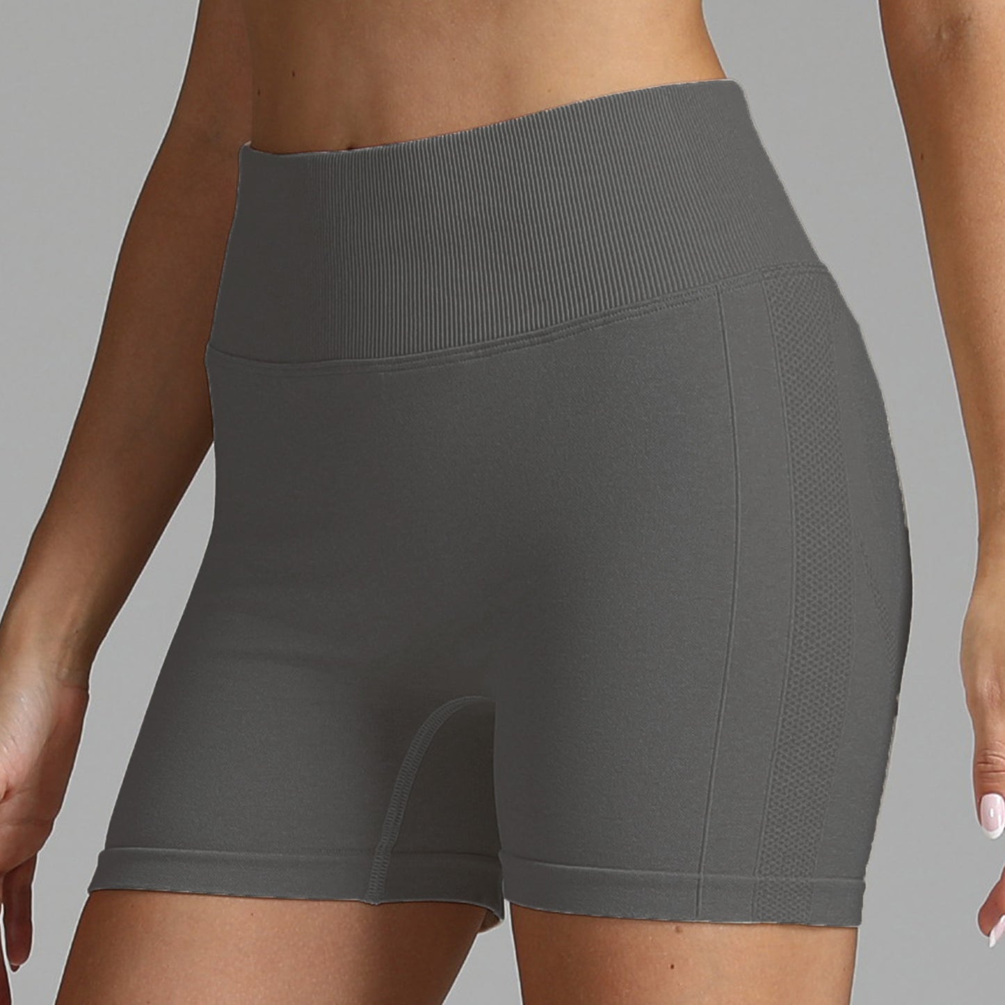 Seamless Yoga Shorts Women Solid Color High Waist