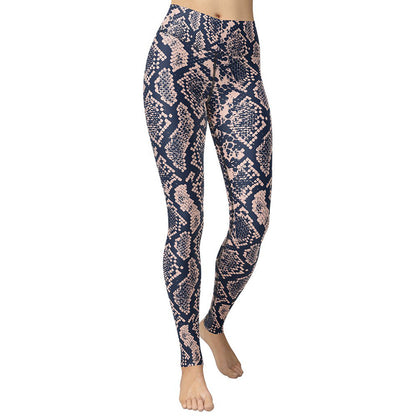 Europe And America Large Palm Leaf Printing Exercise Tight Yoga Pants