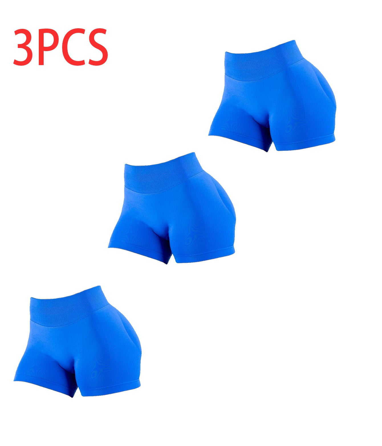 3PCSHigh-waisted Solid-color Training Shorts