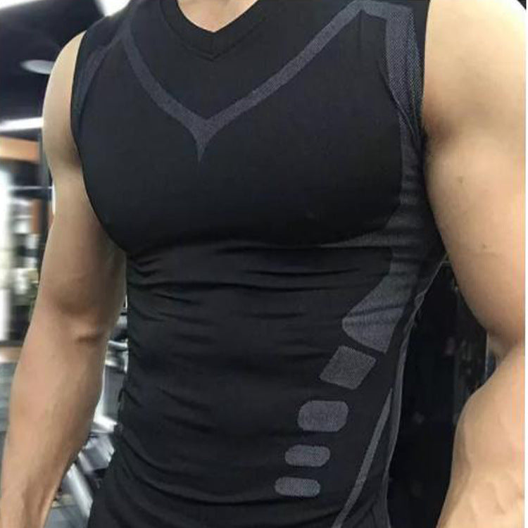 Elastic sweat-absorbent and quick-drying training vest