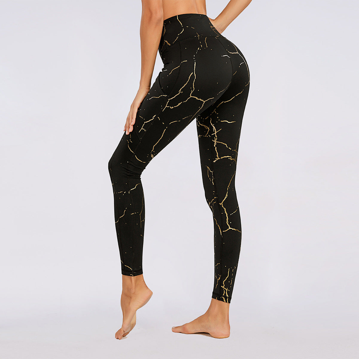 Hip-Lifting Yoga Pants Bronzing Slim High Waist Leggings