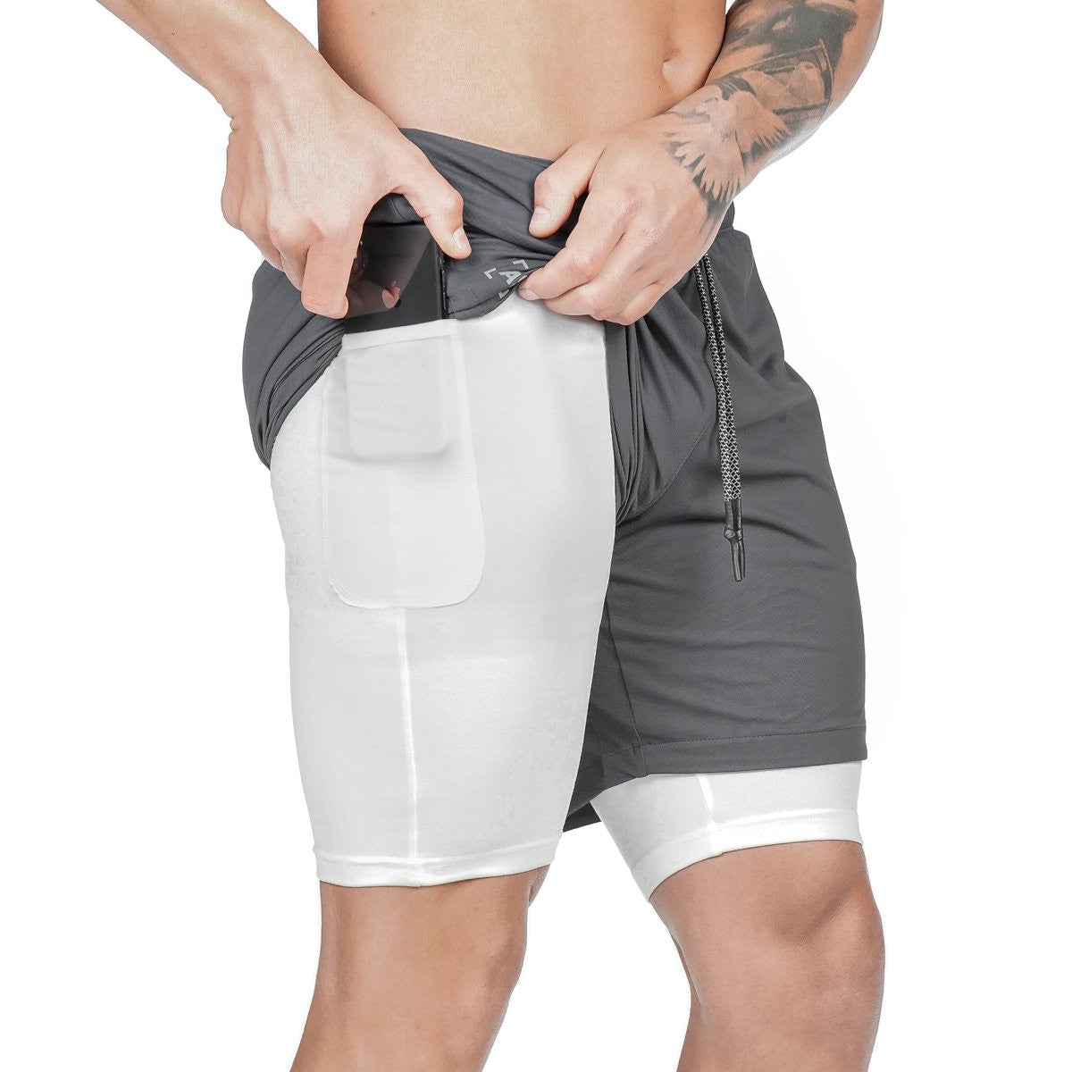 Men's Quick-drying Running Fitness Fake Two-piece