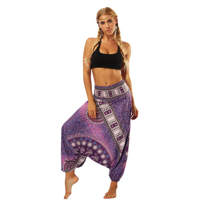 Digital Printed Wide Leg Lantern Yoga Fitness Pants