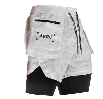 Male muscular brothers running training shorts