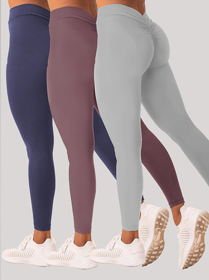 3 Pack Women's Yoga Leggings With High Waistband