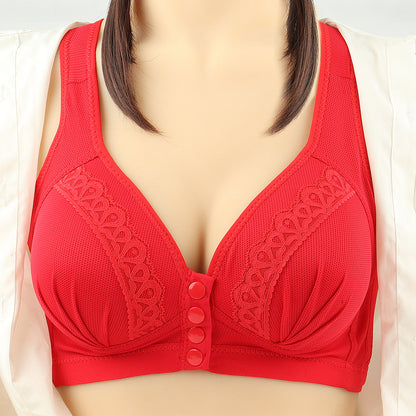 Bras For Women Front Closure Button Bra Wireless Bralette