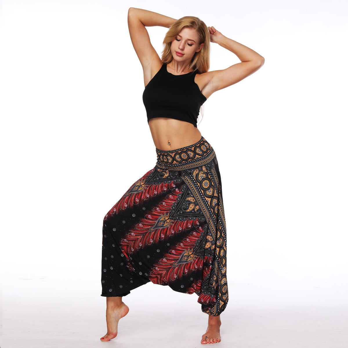 Digital Printed Wide Leg Lantern Yoga Fitness Pants