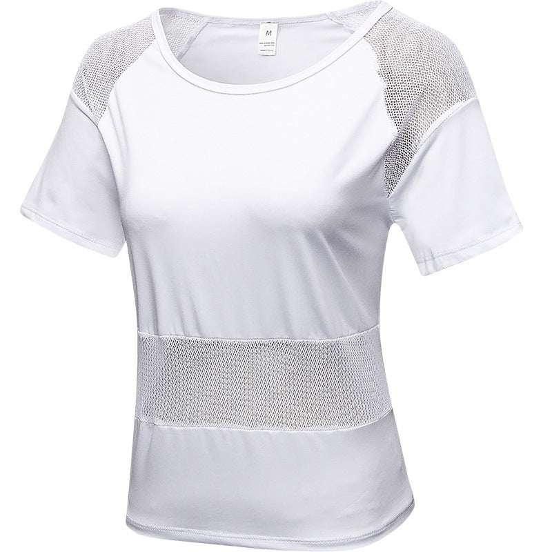 Ladies Mesh Stitching Loose Casual Running Fitness Clothing