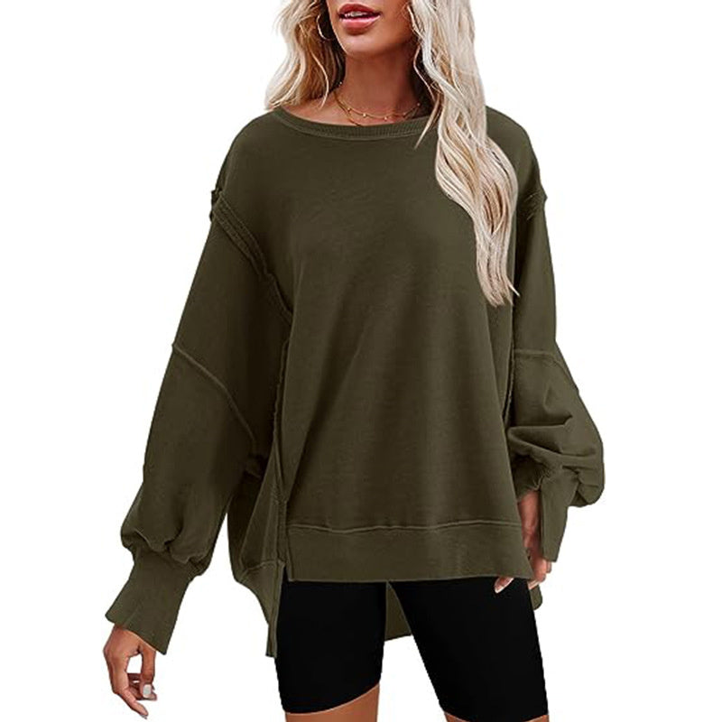 Pullover Sweatshirt Loose Round Sports Sweatshirt