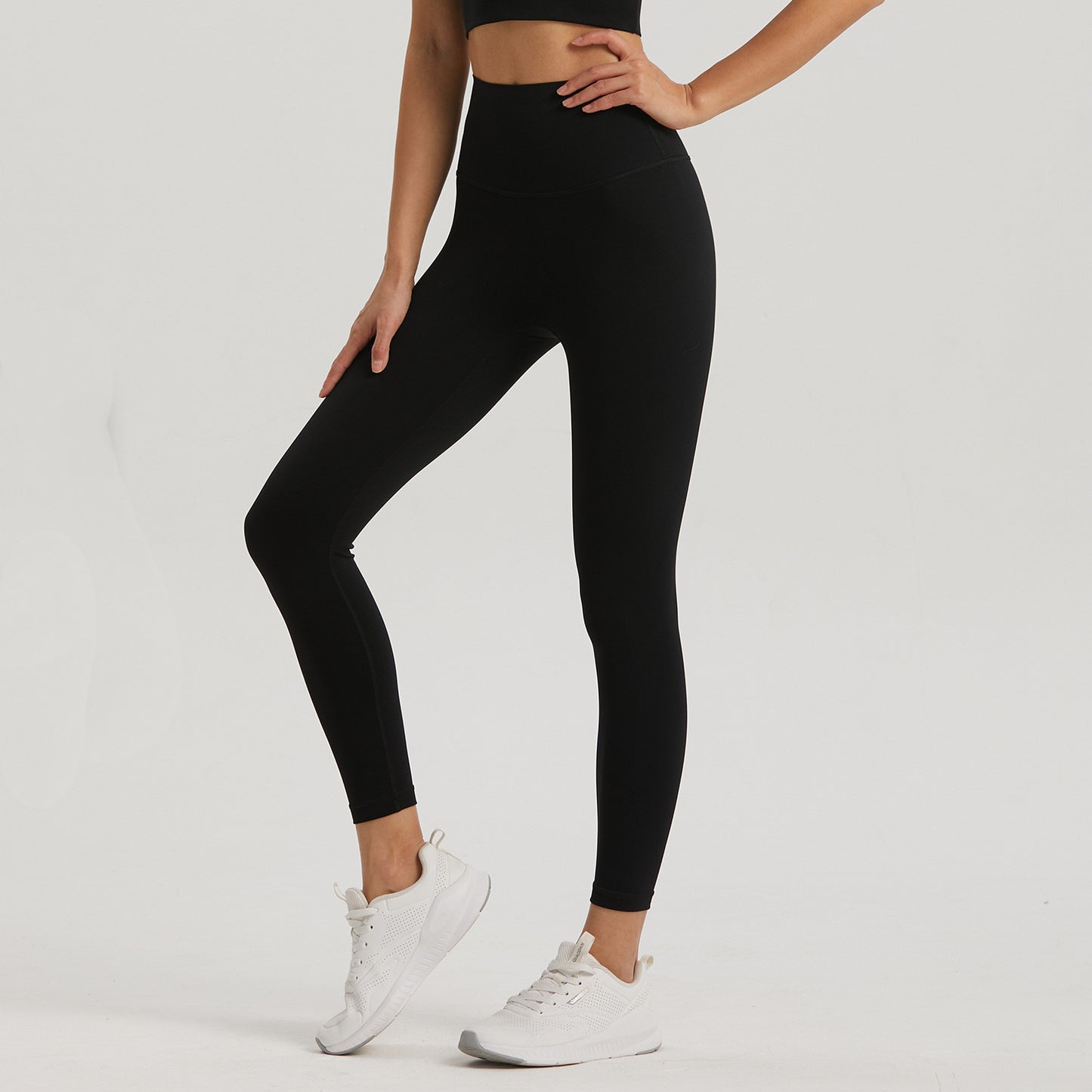 Lycra Pocket Peach High-waisted Nine-point Leggings