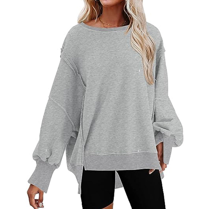 Pullover Sweatshirt Loose Round Sports Sweatshirt