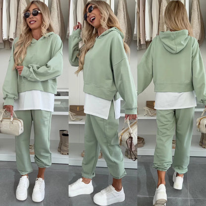 Hooded Sweatshirt Suit Loose Long Sleeve Spots Set