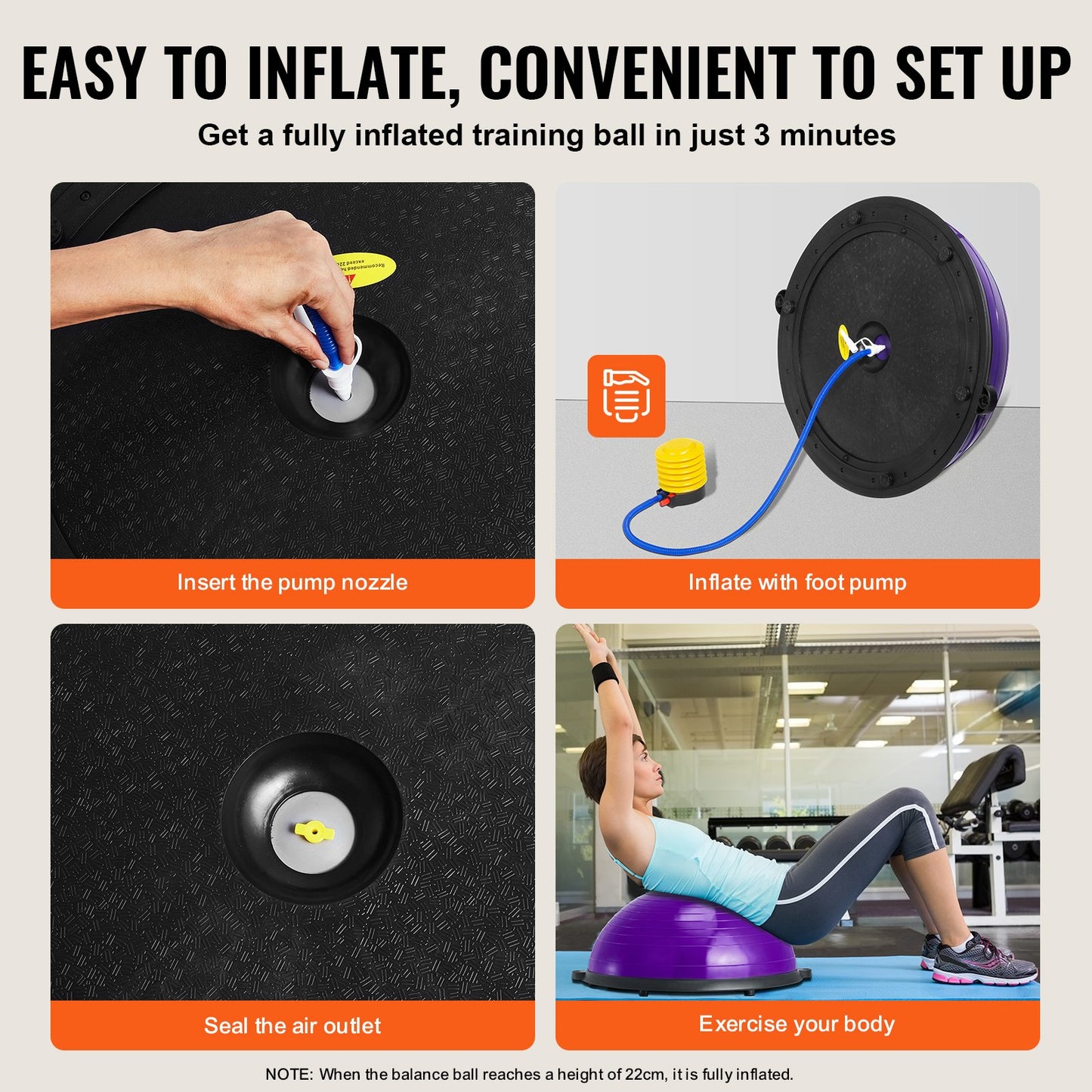 Half Exercise Ball Trainer, 23 Inch Balance Ball Trainer