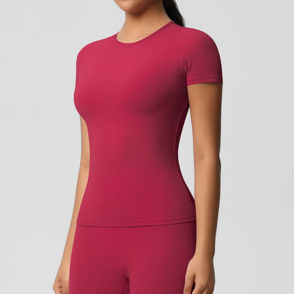 Silky Quick-Dry Yoga Tee - Gym Run Outdoor Top