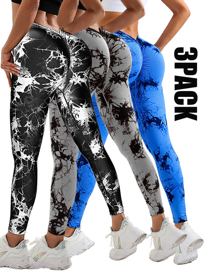 3 Pack Women's Scrunch Workout Leggings High Waisted Butt Lifting