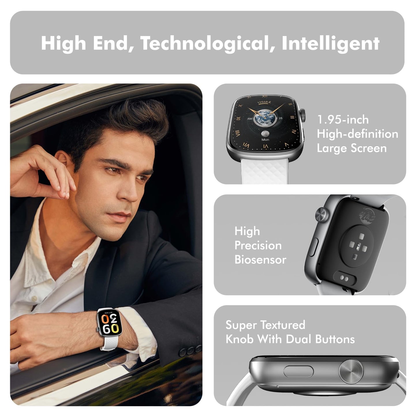 Smart Watch Bluetooth Call &1.95 HD Screen -Heart Rate