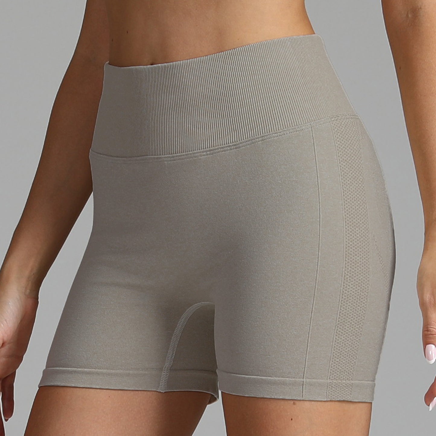 Seamless Yoga Shorts Women Solid Color High Waist