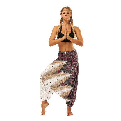 Digital Printed Wide Leg Lantern Yoga Fitness Pants