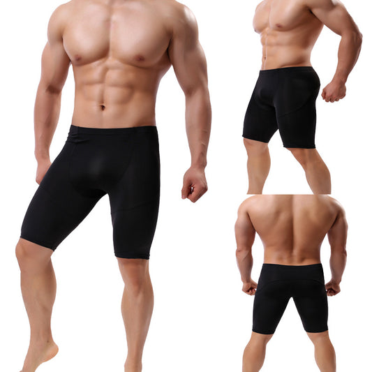 Men's Fitness Sports Tights Summer Stretch Breathable Running Training 5 Pants Men