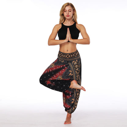 Digital Printed Wide Leg Lantern Yoga Fitness Pants