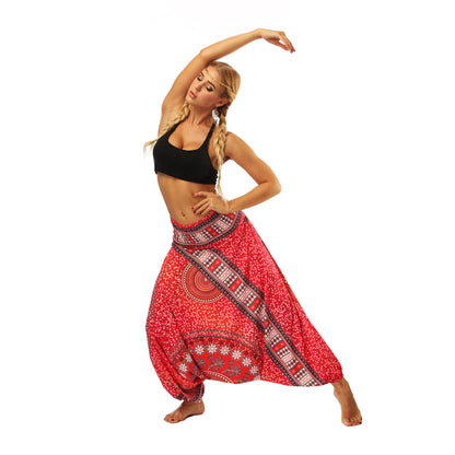 Digital Printed Wide Leg Lantern Yoga Fitness Pants