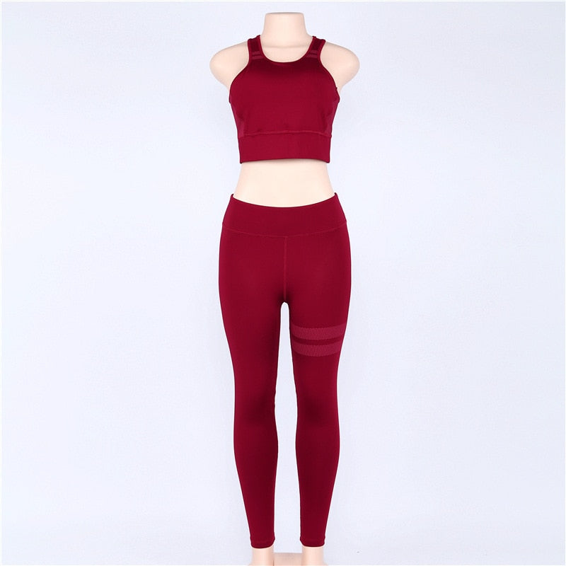 Women sport Suit Gym Yoga Sets 2 Pieces Women Sportwear Yoga Set