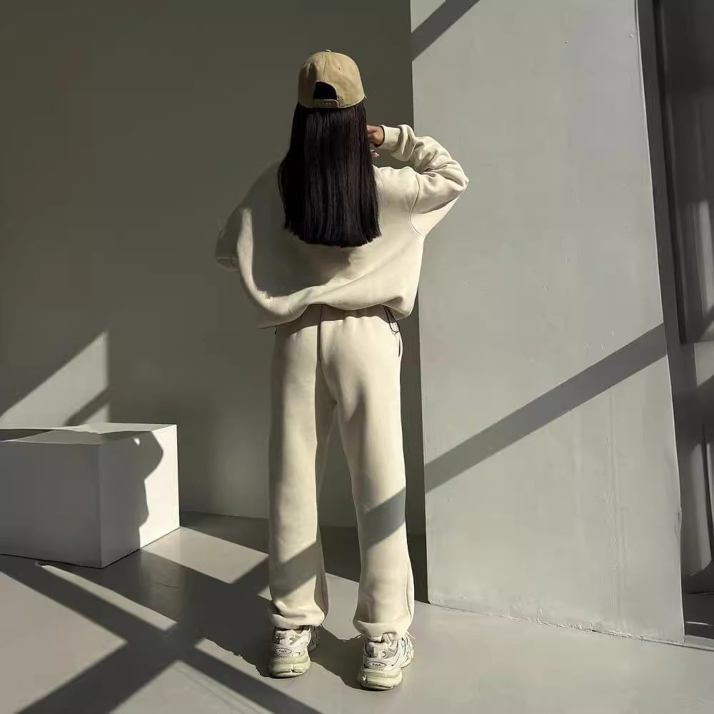 Y2K Winter Jogging Women Two Piece Set