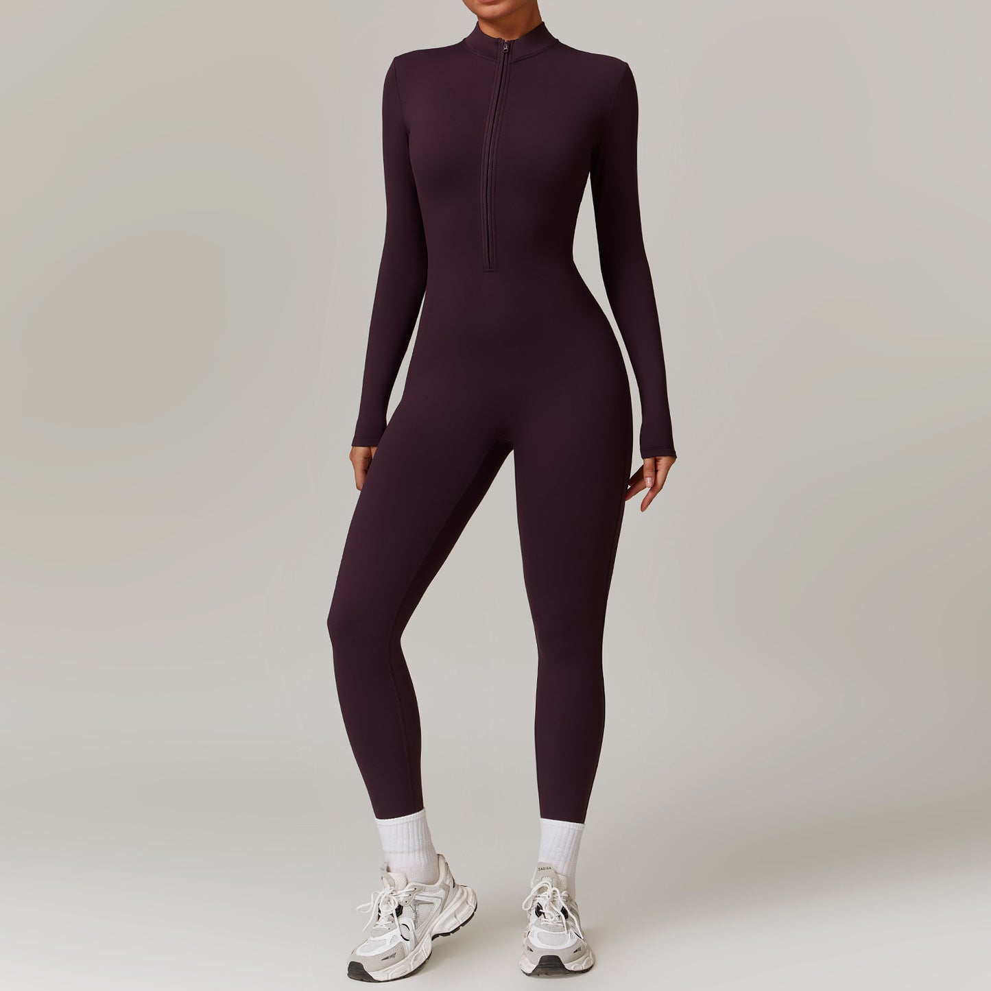 Warm Zipper Long-sleeved Jumpsuit Yoga Fitness Sports