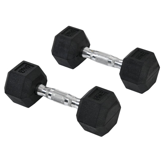2x5kg Rubber Dumbbell Sports Hex Weights Sets