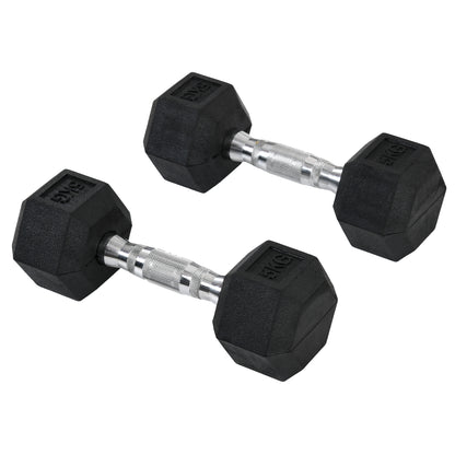 2x5kg Rubber Dumbbell Sports Hex Weights Sets