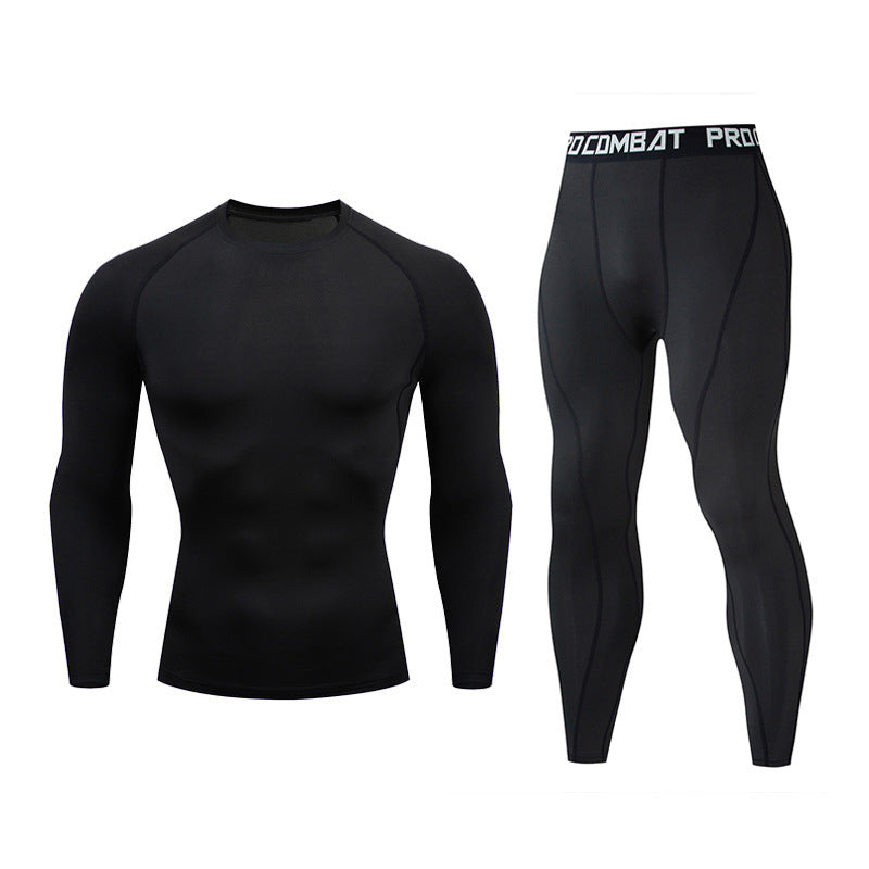 Fitness suit men's gym sports tights long-sleeved trousers