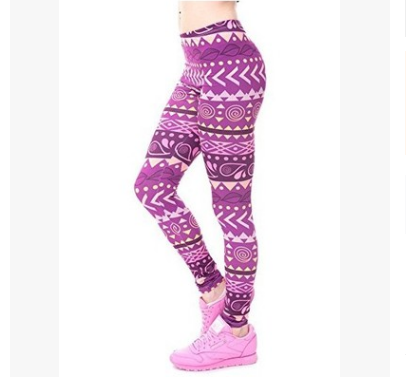 Printed thin pencil feet pants stretch big ladies yoga pants leggings