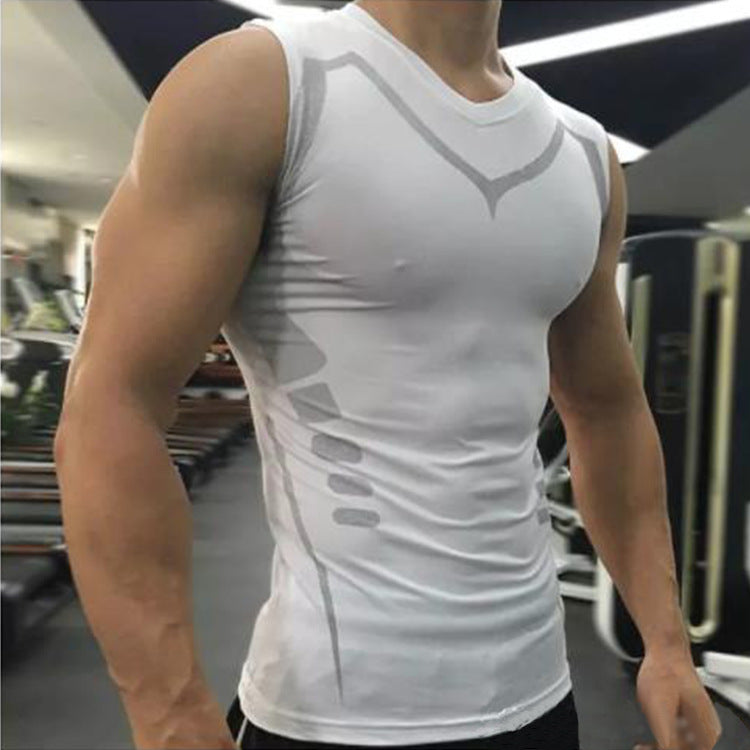 Elastic sweat-absorbent and quick-drying training vest