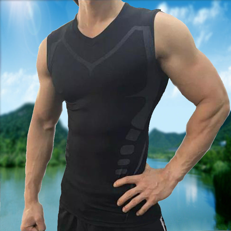 Elastic sweat-absorbent and quick-drying training vest