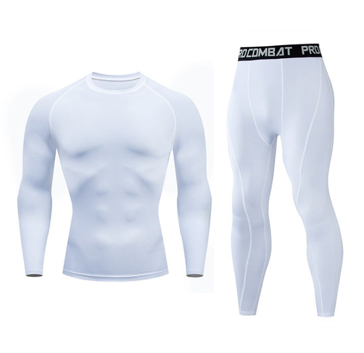 Fitness suit men's gym sports tights long-sleeved trousers