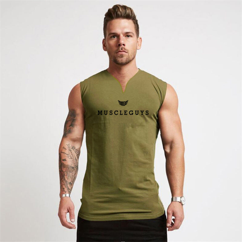 Men's V-Neck Loose Fitness Sports Tank Top