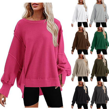 Pullover Sweatshirt Loose Round Sports Sweatshirt