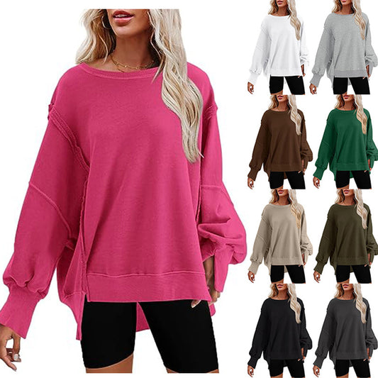 Pullover Sweatshirt Loose Round Sports Sweatshirt