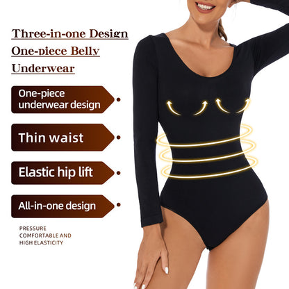 Women's One-piece Bottoming Shirt Long-sleeved Corset