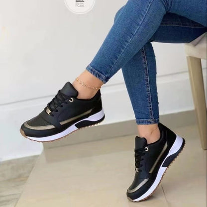 Casual Lace-up Flat Shoes Women Sports Walking Sneakers
