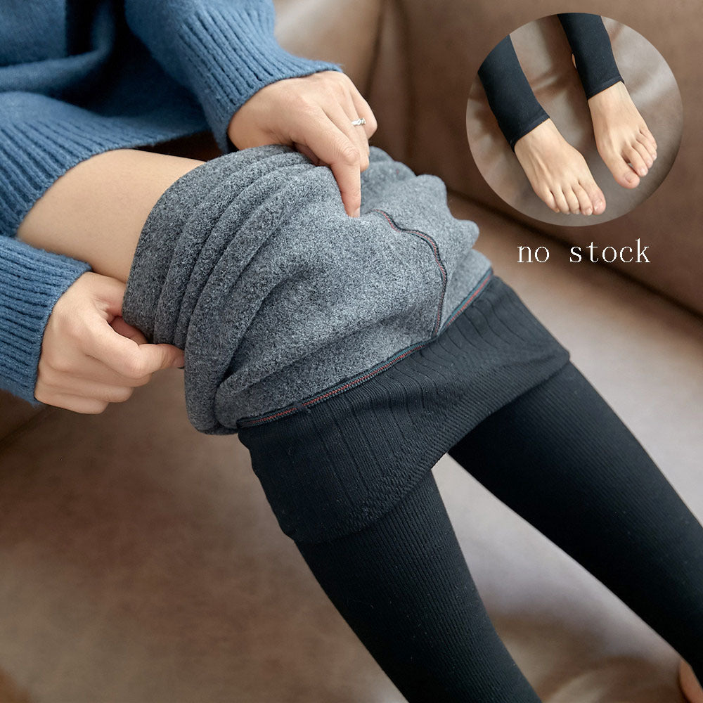 High Waist Stripes Leggings Winter Warm Thick High Stretch Pants